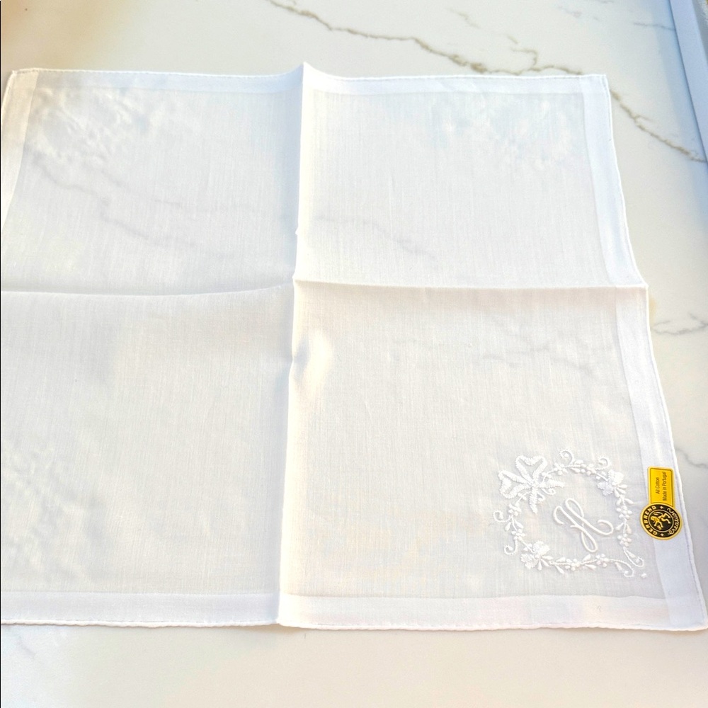 White Embroidered Handkerchief